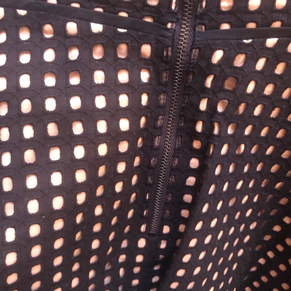 LOFT BLACK & TAN EYELET FIT AND FLARE DRESS - Picture 7 of 7